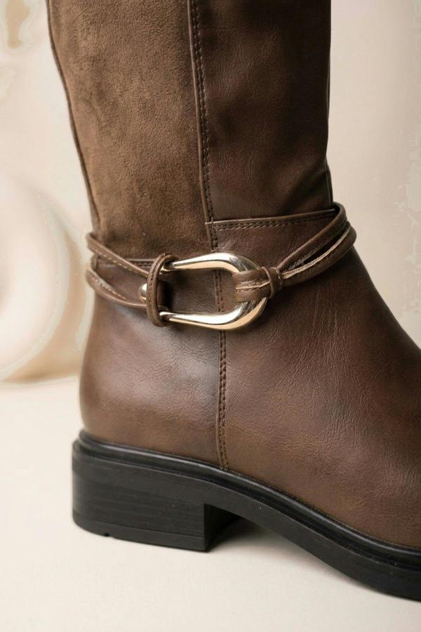 Saoirse Knee High Boots - Camel
