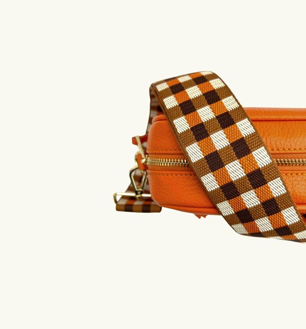 Apatchy Orange and Tan Checks Strap