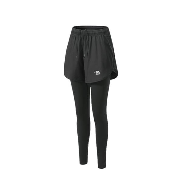 Anniou 2-in-1 Fitness Running Leggings - women-black