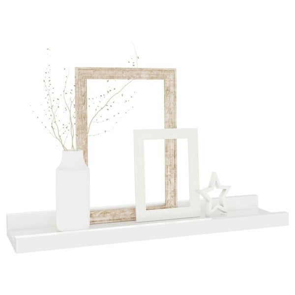 Berkfield Wall Shelves 2 pcs High Gloss White 40x9x3 cm