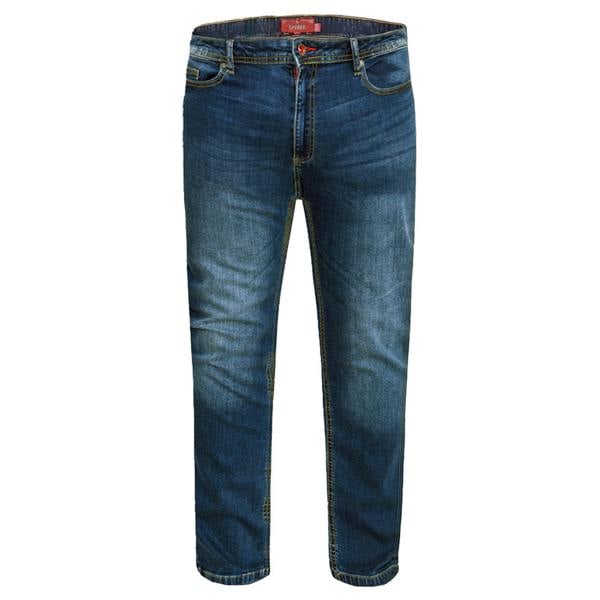 Duke Mens D555 Ambrose Stretch Tapered Slim Jeans - Vintage Blue