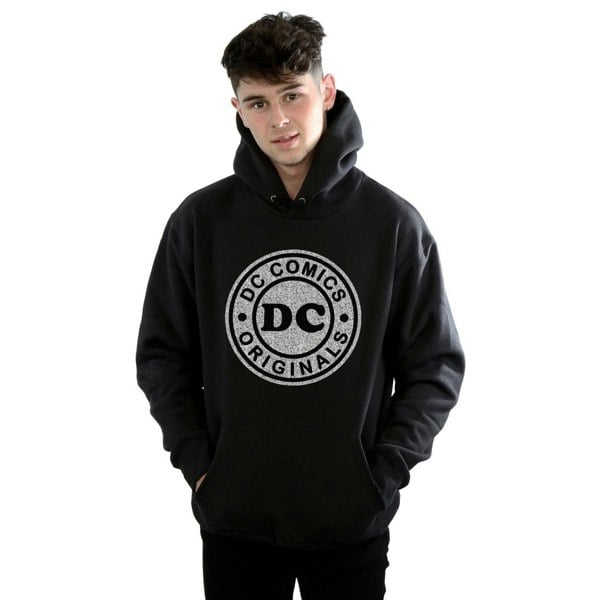 DC Comics Mens DC Originals Crackle Logo Hoodie - Black