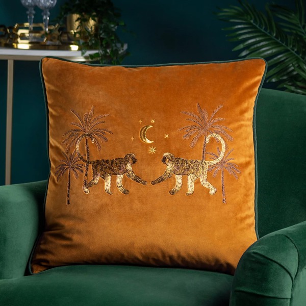 Wylder Dusk Monkey Cushion Cover - Rust