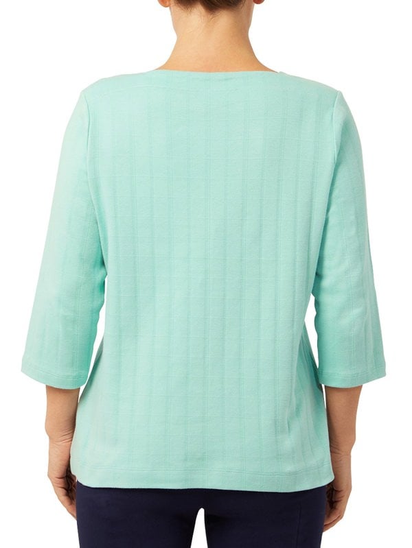 PennyPlain Textured Boat Neck Top - Mint