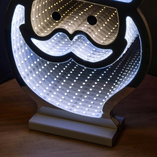 Samuel Alexander 40cm Light up Santa's Face Infinity Christmas Decoration with Red and White LEDs