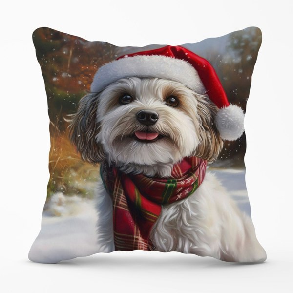 Warren Reed Christmas Havanese Cushion