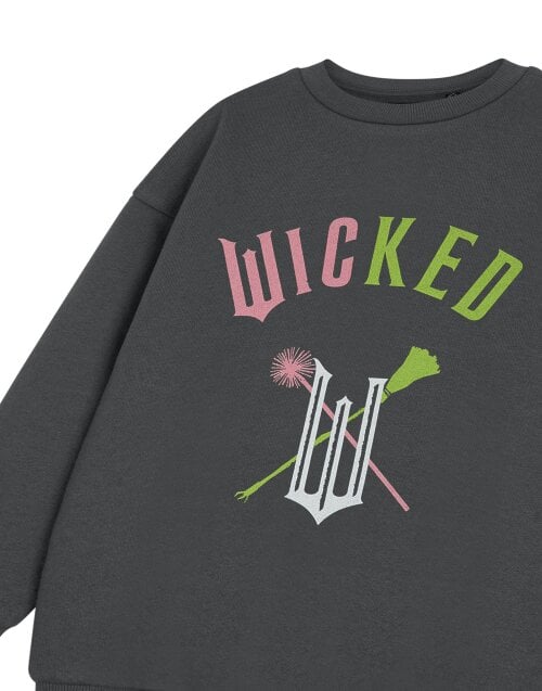 Vanilla Underground Wicked Girls Grey Broom & Wands Kids Sweatshirt