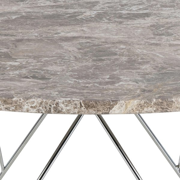 Furniture To Go Prunus Round Coffee Table with Grey-Brown Marble Top