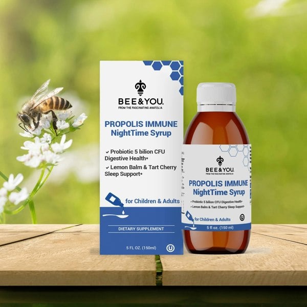 BEE&YOU Propolis Immune NightTime Syrup - Probiotic, 150 ml