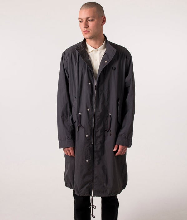 Fred Perry Straight Hem Gunmetal Thin Parka Jacket