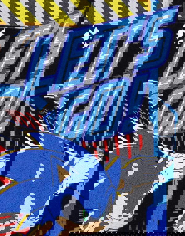 Sonic the Hedgehog Boys Black Let'S Go Short Sleeved T-Shirt