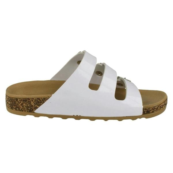 Spot On Ladies Spot On Three Buckle Mules