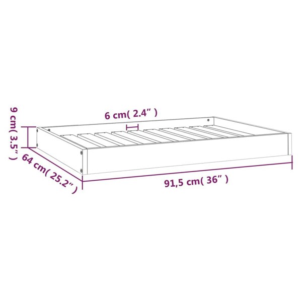 Berkfield Dog Bed Honey Brown 91.5x64x9 cm Solid Wood Pine