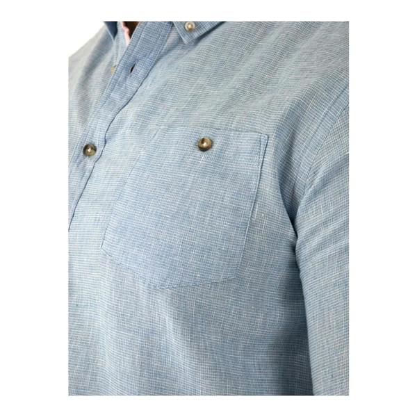 Duke Mens Clarke D555 Linen Kingsize Shirt - Blue - 