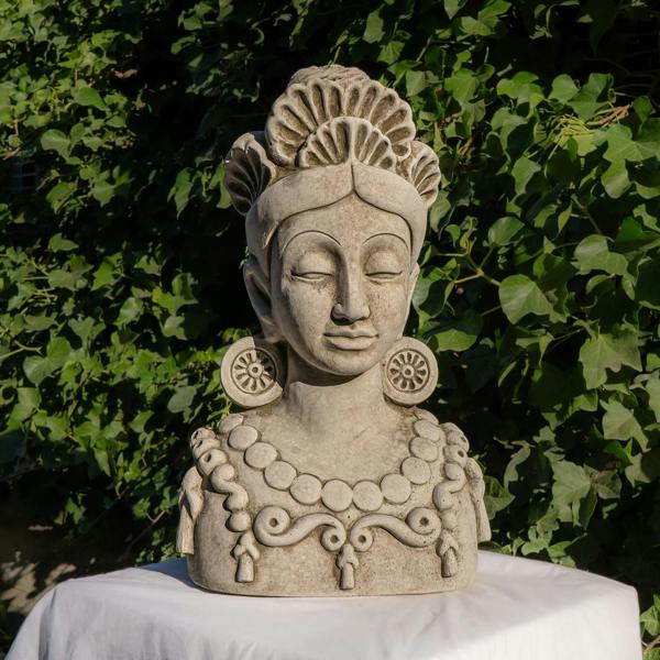 Extra Large Stone Cast Female Mayan Goddess Inspired Wall Plaque
