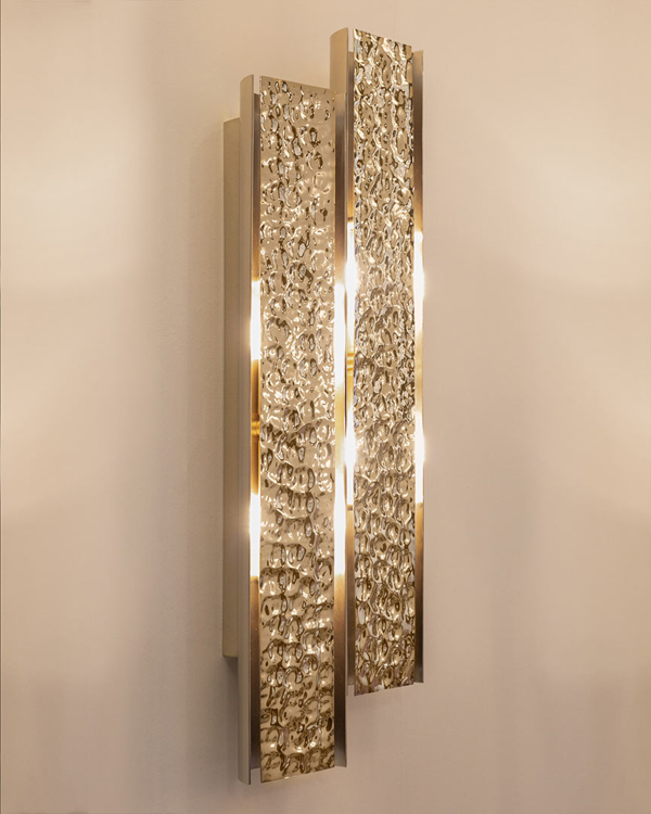 Castro Lighting Bellamy Hammered Golden Brass Wall Light