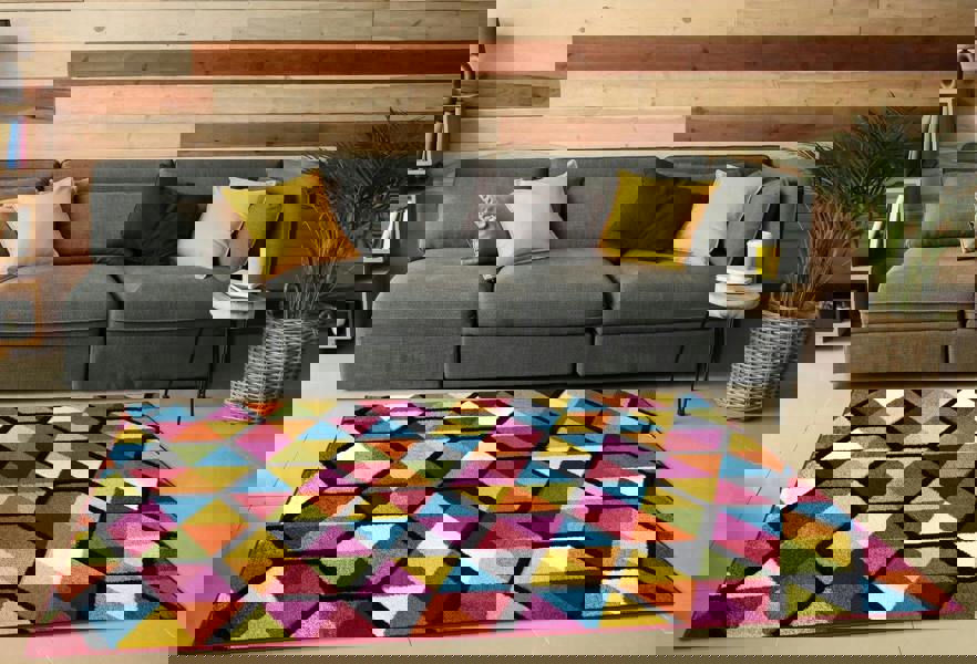 Smart Living Carved Rug Multi - Hexagon