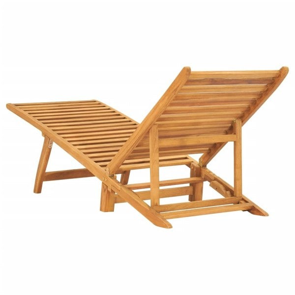 Berkfield Sun Lounger Solid Teak Wood