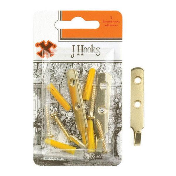 X Brass J Hooks 2pk - One Colour