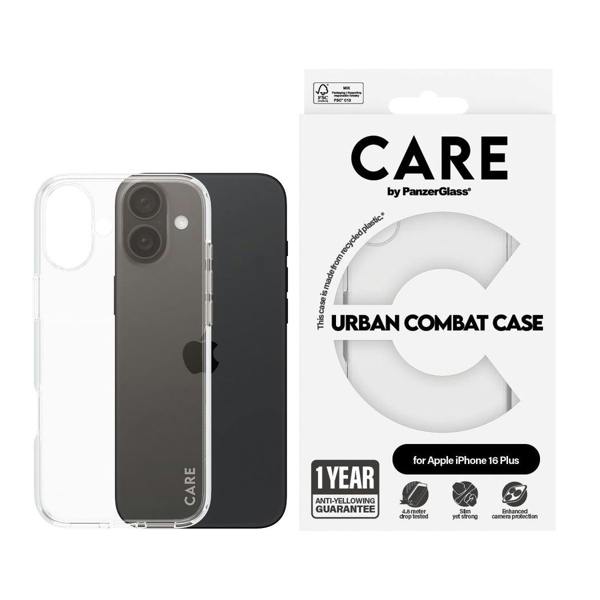PanzerGlass Panzer Glass Care Urban Combat Case for iPhone 16 Plus 6.7" Clear - 1355