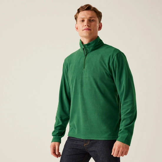 Regatta Mens Micro Zip Neck Fleece Top - Bottle Green