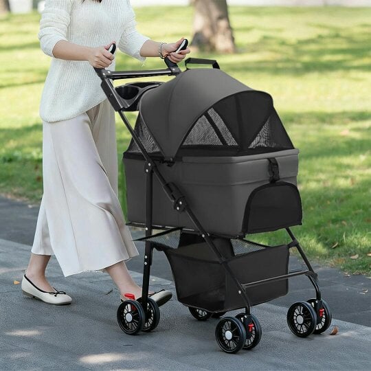 Havendro Pet Stroller Dog Cat Folding Pet Stroller Travel Cart Jogging Carrier Cover Tool