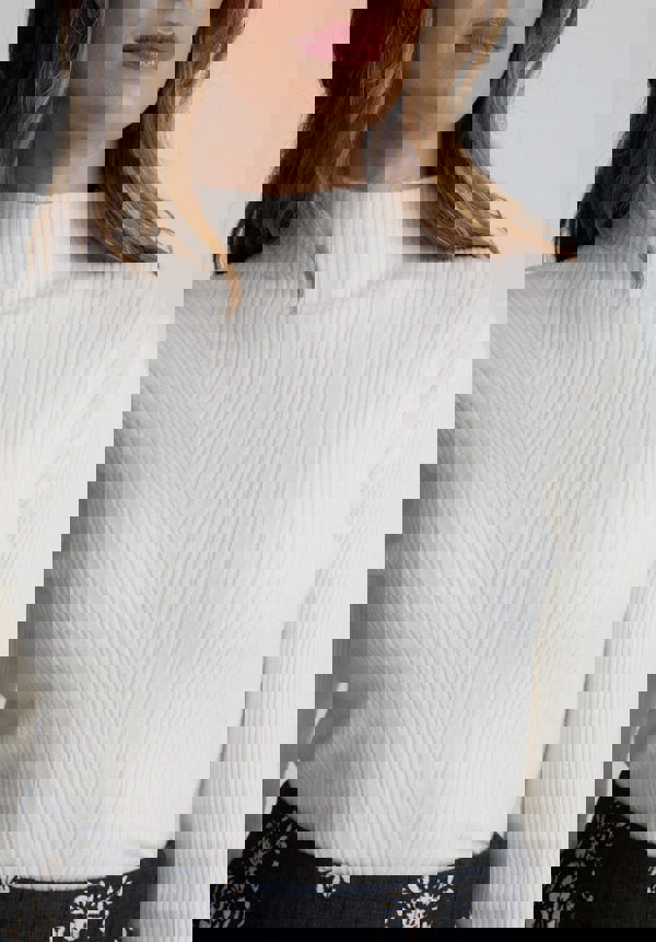 Beatrice Roll Neck Jumper In White