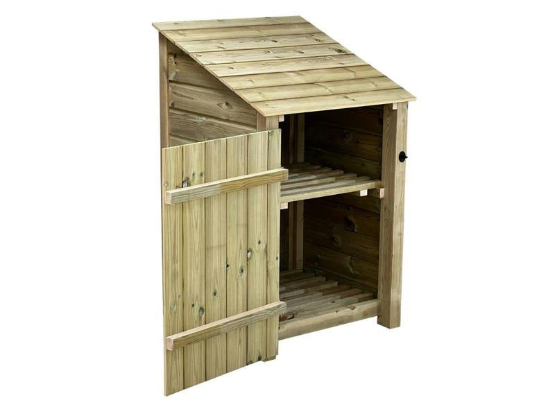 Arbor Garden Solutions Wooden Premium Tongue/Groove Log Store with Door and Shelf (W-79cm, H-126cm or H-180cm, D-88cm)