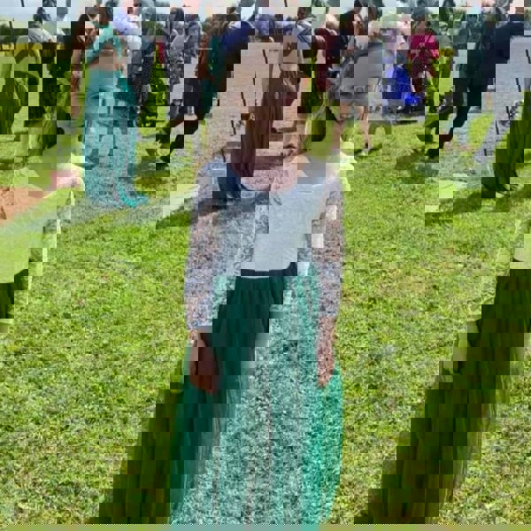 Customer Image of Bohemian Classic Long Sleeve Dress - Hunter Green