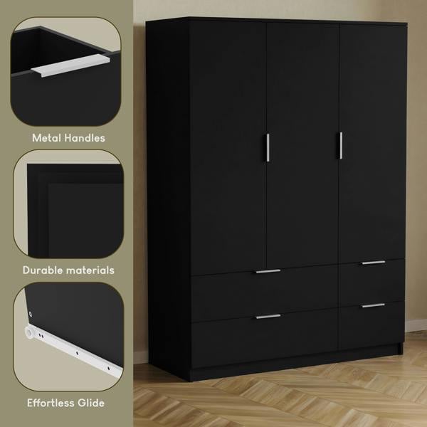 Vida Designs Trega 3 Door 4 Drawer Wardrobe