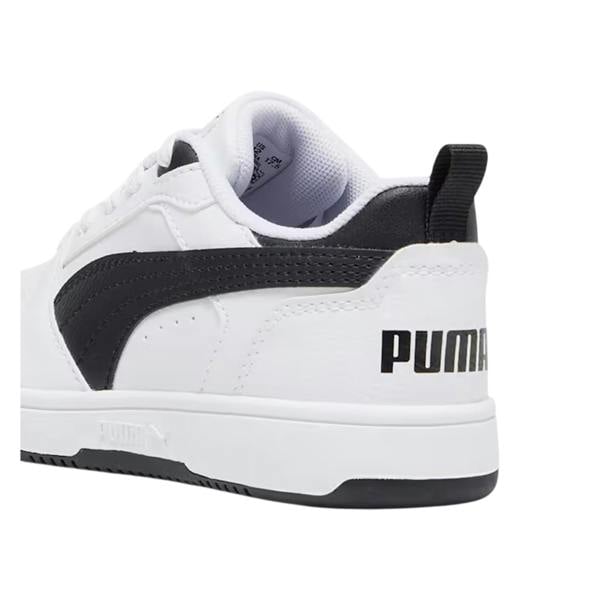 Puma Childrens/Kids Rebound High Top Trainers - White/Black/White - 