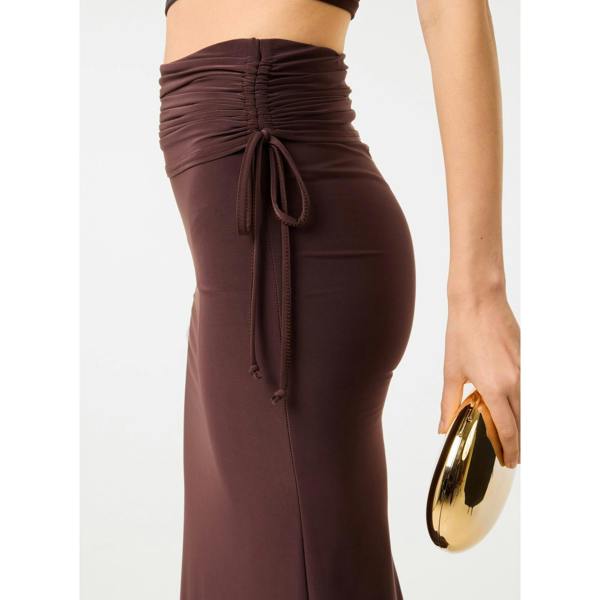 Pink Vanilla Ruched Side Maxi Skirt