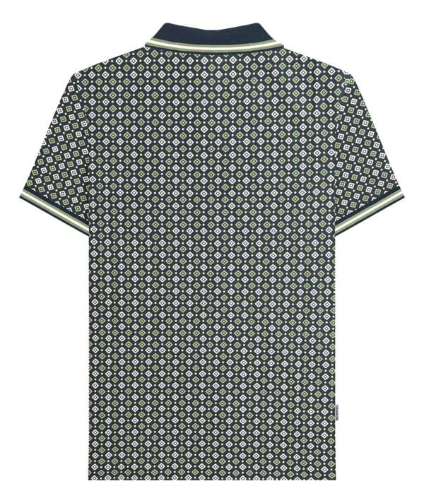 Lambretta All Over Geometric Mens Smart Classic Retro Polo Shirt