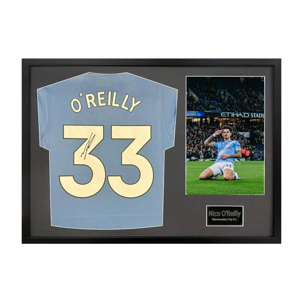 Nico O'Reilly Signed Manchester City Classic Frame