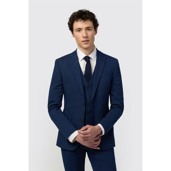 Limehaus Skinny Fit Blue Stretch Jacket