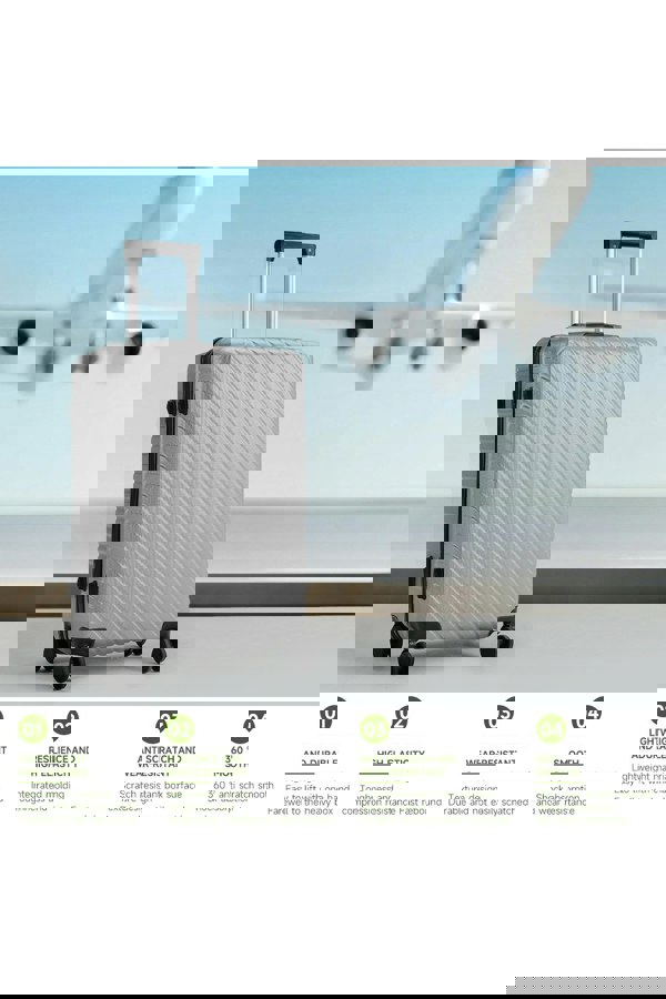 Living and Home Grey Suitcase with Combination Lock 24" Grey