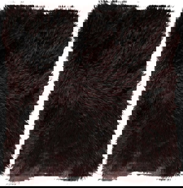 Long-Wool Sheepskin Cushion | 35x35 cm Chocolate