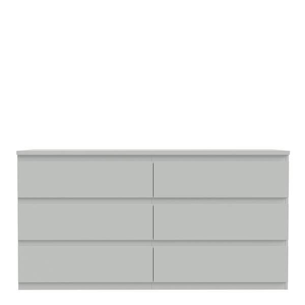 Edmore 6 Drawer Wide Chest in Light Grey