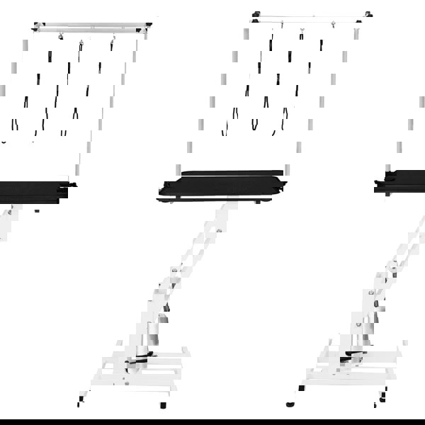 Monstershop White Hydraulic Grooming Table - Black Table Top