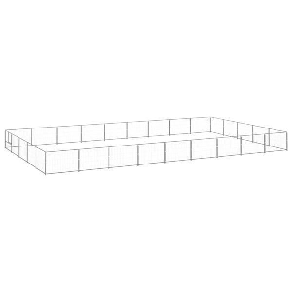 Berkfield Dog Kennel Silver 45 m2 Steel