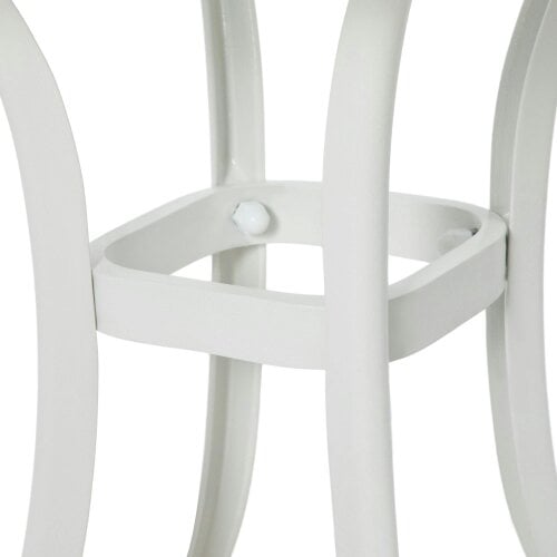 Wyld Haus Zisu Cast Aluminium White Square Outdoor Bistro Table With Umbrella Hole
