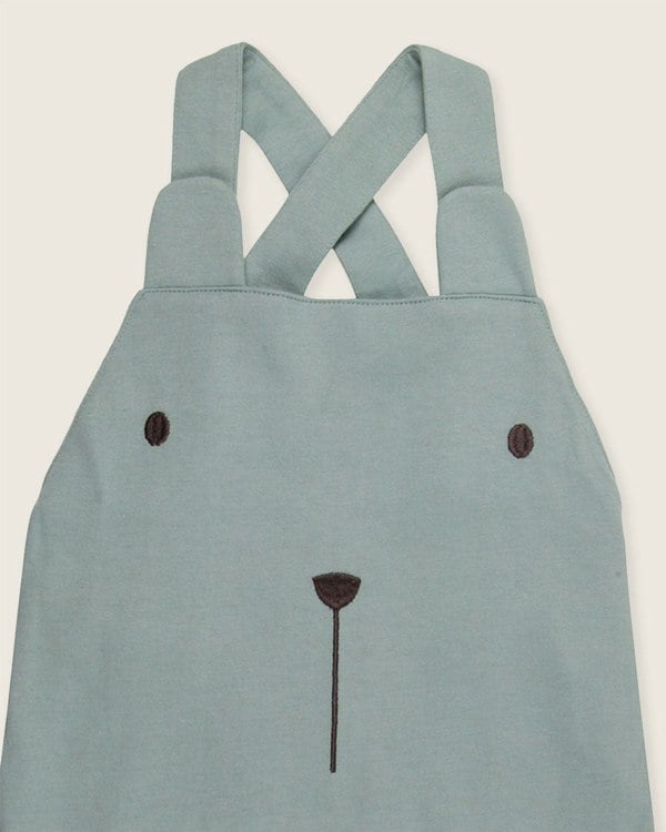 Organic cotton Green Pond Bear Face Print Jumpsuit - image 2