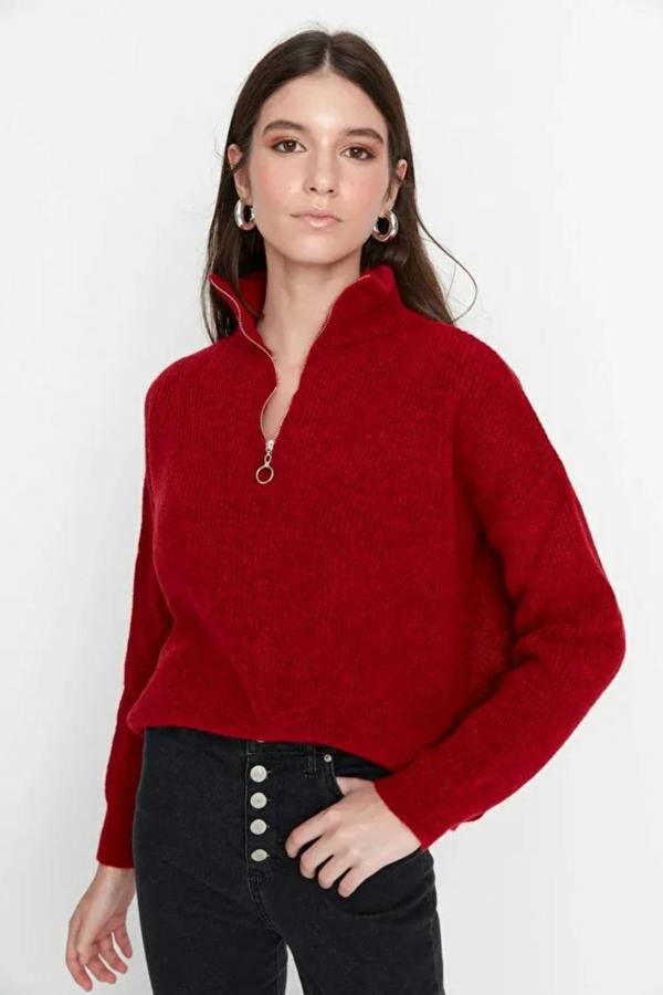 Hoxton Gal Soft-Textured Zip-Up Knit Sweater