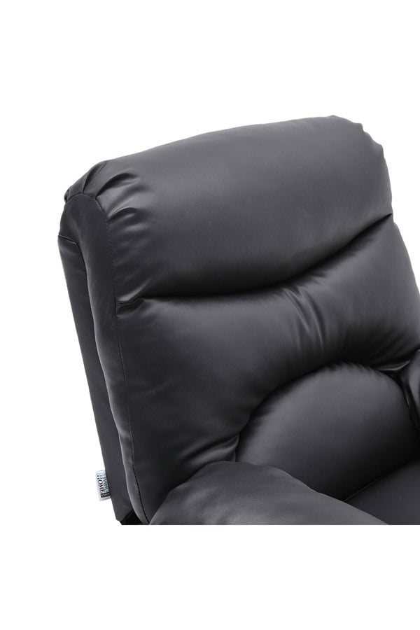 Living and Home Black Manual Faux Leather Recliner Armchair