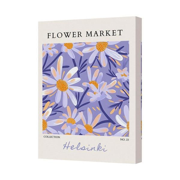 Benjamin Tate Design Helsinki Flower Market Canvas Art Print Handmade in UK Modern Floral Wall Decor