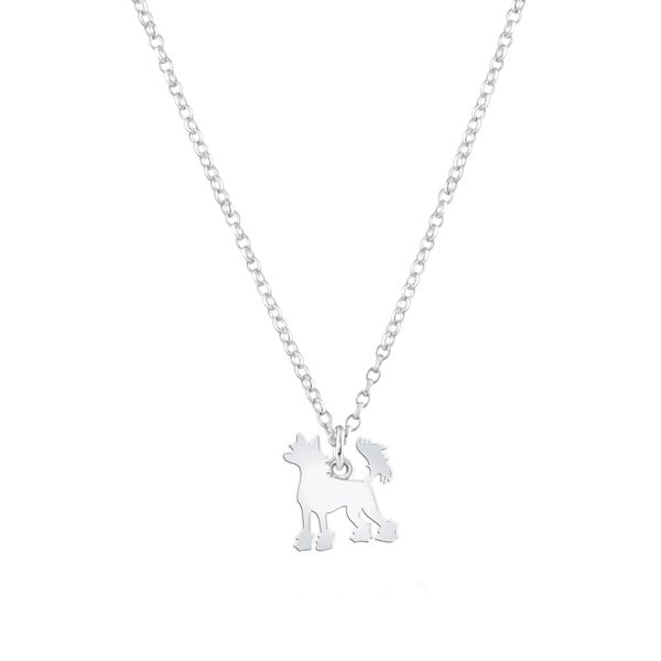 Mylee London Chinese Crested Silhouette Silver Necklace - Personalised