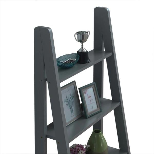 Timber Art Design Riva Retro 5 Tier Ladder Bookcase Display Shelf Unit