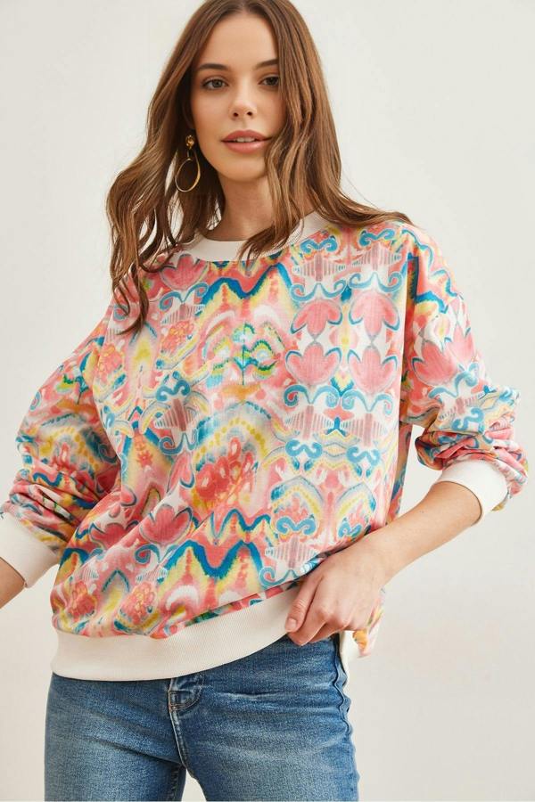 Hoxton Gal Basic Soft-Textured Oversized Sweatshirt