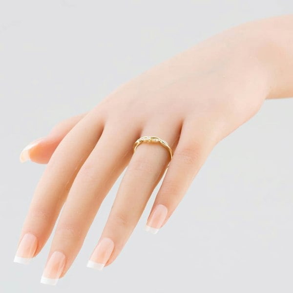 T. H. Baker 9ct Yellow Gold 0.33ct Brilliant Cut Diamond Crossover Wishbone Ring 50L88/33-10