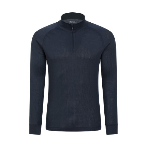 Mountain Warehouse Mens Talus Zip Neck Long-Sleeved Thermal Top - Navy